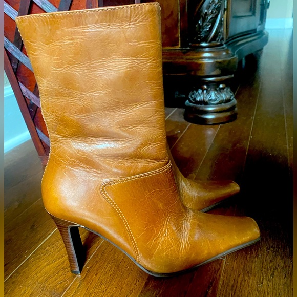 Steve Madden Shoes - Steve Madden "Josie" Brown Leather Heel Boots Sz 5.5M